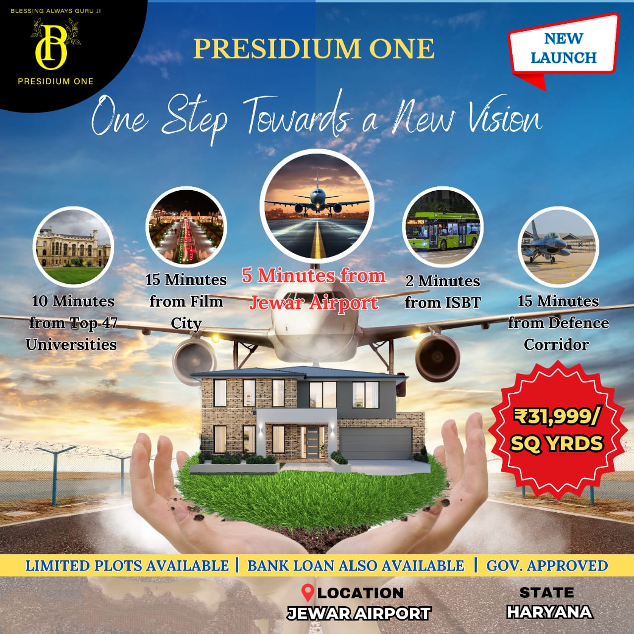 Presidium One : 100 sqyd plots available for sale near Jewar Airport 